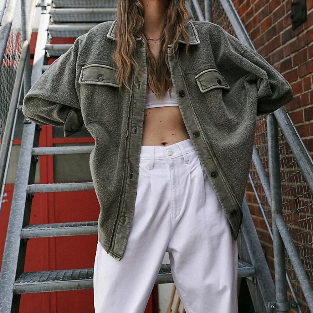 free people ruby jacket in dirty olive